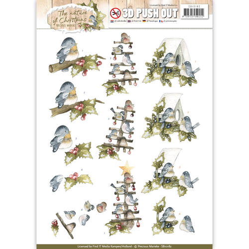 Christmas Birds The Nature of Christmas 3D-Uitdrukvel Push-Out Precious Marieke Christmas Birds The Nature of Christmas 3D-Uitdrukvel Push-Out Precious Marieke