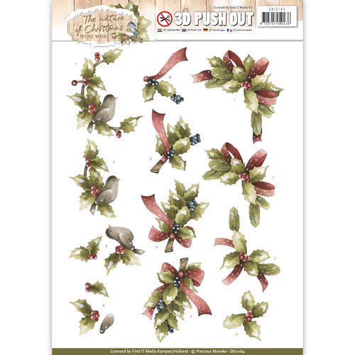 Christmas Holly The Nature of Christmas 3D-Uitdrukvel Push-Out Precious Marieke Christmas Holly The Nature of Christmas 3D-Uitdrukvel Push-Out Precious Marieke