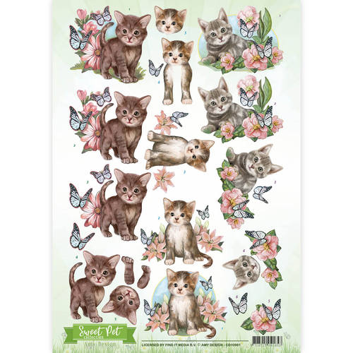 3D Knipvel - Amy Design - Sweet Pet- Cats 3D Knipvel - Amy Design - Sweet Pet- Cats