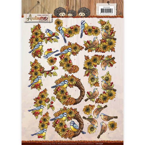 Autumn Birds Autumn Colors 3D-Knipvel Yvonne Creations