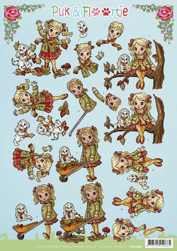 Herfst Puk en Floortje 3D-Knipvel Yvonne Creations