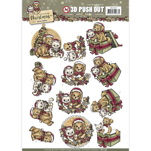 Nr. 2 Celebrating Christmas 3D-Uitdrukvel Push-Out Yvonne Creations