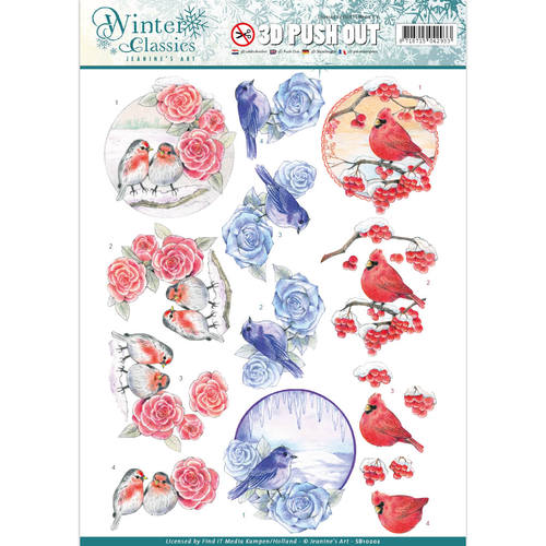 Christmas Birds Winter Classics 3D-Uitdrukvel Push-Out Jeanine`s Art Christmas Birds Winter Classics 3D-Uitdrukvel Push-Out Jeanine`s Art