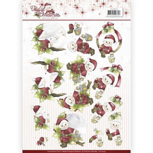 Santa on Branch Joyful Christmas 3D-Knipvel Precious Marieke Santa on Branch Joyful Christmas 3D-Knipvel Precious Marieke