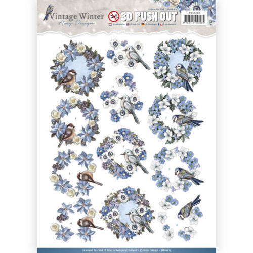 Wreaths - Vintage Winter 3D-Push-Out Amy Design Wreaths - Vintage Winter 3D-Push-Out Amy Design