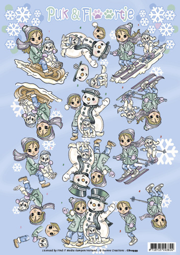 Winter Puk en Floortje 3D-Knipvel Yvonne Creations