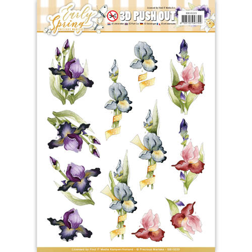 Early Irises Early Spring 3D-Uitdrukvel Push-Out Precious Marieke Early Irises Early Spring 3D-Uitdrukvel Push-Out Precious Marieke