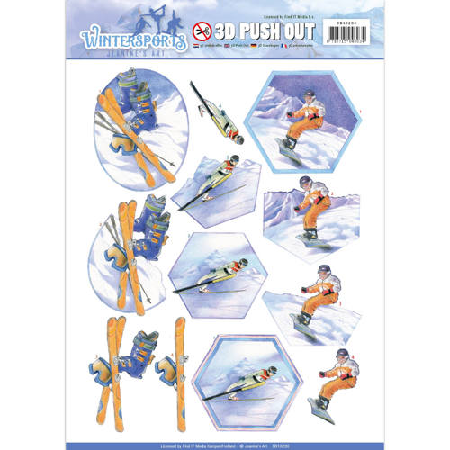 Snowfun Wintersports 3D-Uitdrukvel Push-Out Jeanine's Art Snowfun Wintersports 3D-Uitdrukvel Push-Out Jeanine's Art