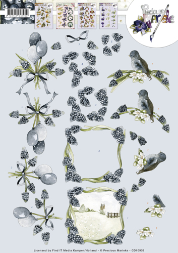 Blue Grapes 3D-Knipvel Precious Marieke Blue Grapes 3D-Knipvel Precious Marieke