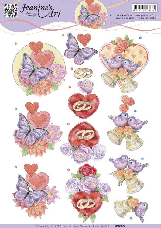 Love and Wedding 3D-Knipvel Jeanine's Art Love and Wedding 3D-Knipvel Jeanine's Art