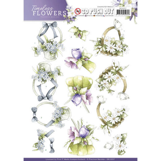 Bouquets Timeless Flowers 3D-Uitdrukvel Push-Out Precious Marieke Bouquets Timeless Flowers 3D-Uitdrukvel Push-Out Precious Marieke
