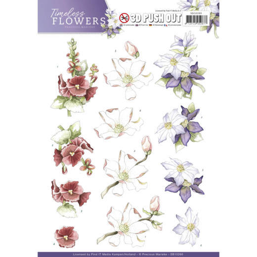 Garden Flowers Timeless Flowers 3D-Uitdrukvel Push-Out Precious Marieke Garden Flowers Timeless Flowers 3D-Uitdrukvel Push-Out Precious Marieke