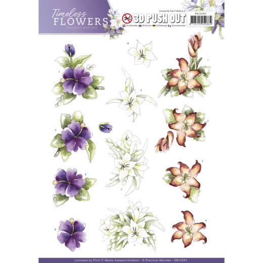 Lillies Timeless Flowers 3D-Uitdrukvel Push-Out Precious Marieke Lillies Timeless Flowers 3D-Uitdrukvel Push-Out Precious Marieke