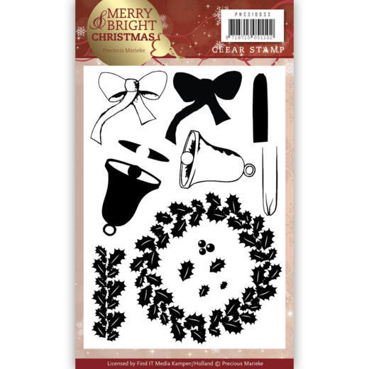 Krans - Merry and Bright Christmas - Clear Stamp - Precious Marieke Krans - Merry and Bright Christmas - Clear Stamp - Precious Marieke