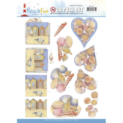 Seashells - Beach Fun 3D-Push-Out Jeanine's Art Seashells - Beach Fun 3D-Push-Out Jeanine's Art