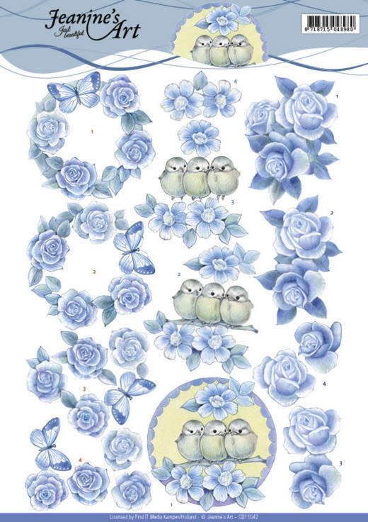 Blue Roses 3D-Knipvel Jeanine's Art Blue Roses 3D-Knipvel Jeanine's Art