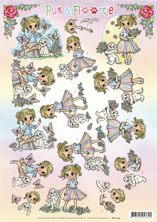 Summer - Puk en Floortje 3D-Knipvel Yvonne Creations