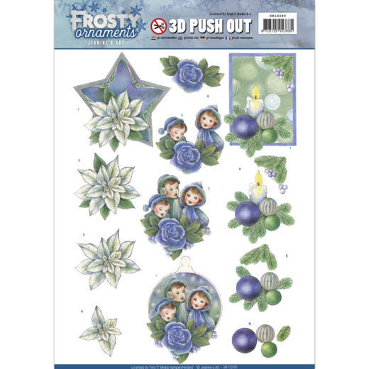 Blue Ornaments Frosty Ornaments 3D-Uitdrukvel Push-Out Jeanine's Art Blue Ornaments Frosty Ornaments 3D-Uitdrukvel Push-Out Jeanine's Art