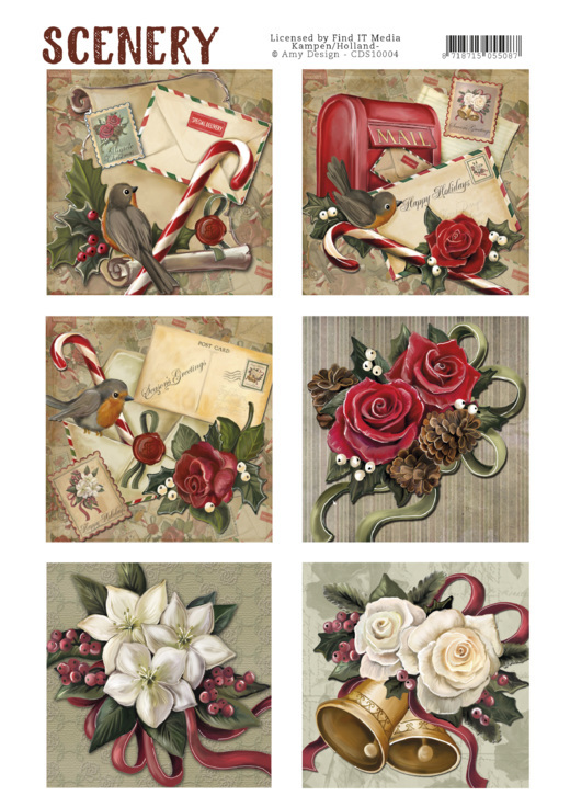 Christmas Roses - Scenery Die Cut Topper 