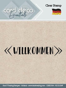 Willkommen - Card Deco Essentials - Text Clear Stamp