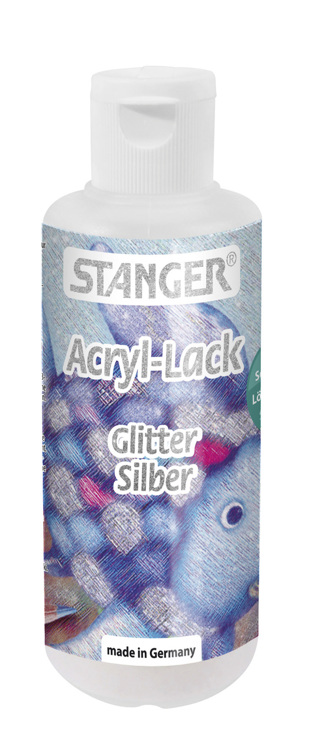 Acryl lack glimmer silver / glitter silber