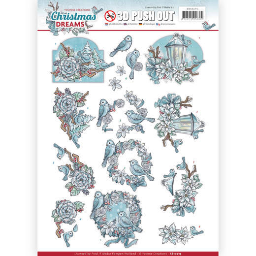 Christmas Birds - Christmas Dreams 3D-PushOut Yvonne Creations Christmas Birds - Christmas Dreams 3D-PushOut Yvonne Creations