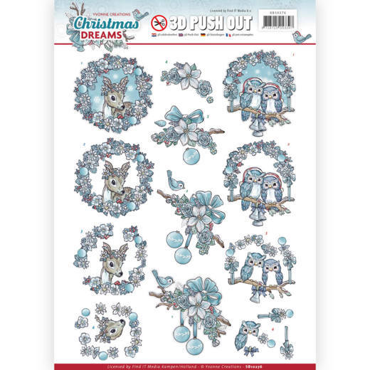 Winter Flowers - Christmas Dreams 3D-PushOut Precious Marieke Winter Flowers - Christmas Dreams 3D-PushOut Precious Marieke