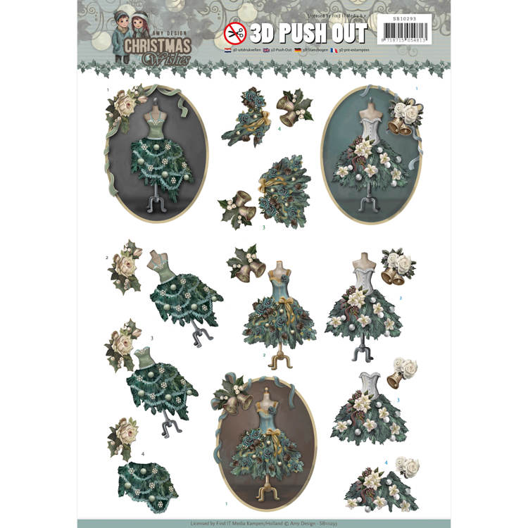 Well Dressed - Christmas Wishes 3D-Push-Out Amy Design Well Dressed - Christmas Wishes 3D-Push-Out Amy Design