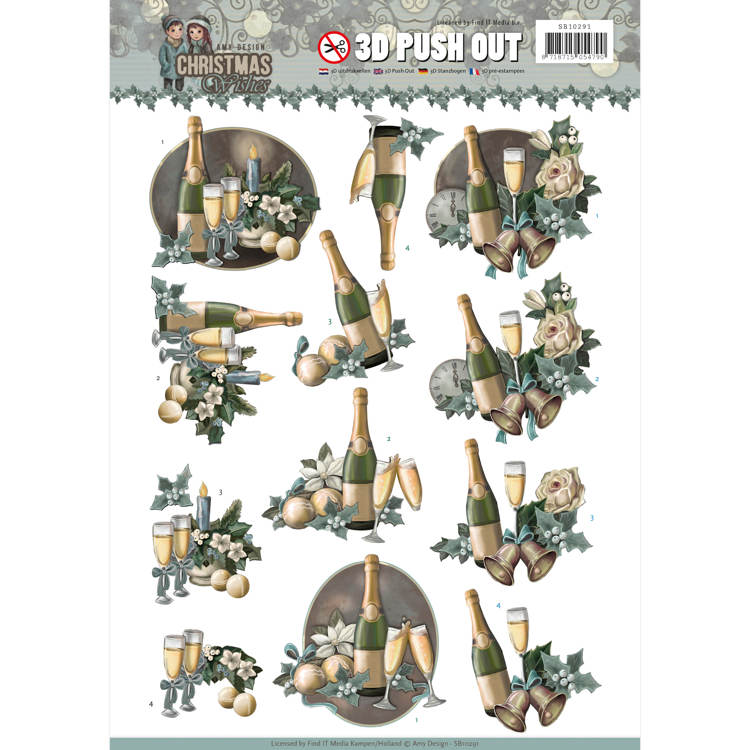 Happy New Year - Christmas Wishes 3D-Push-Out Amy Design