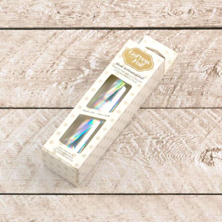 Silver Foil (Iridescent Material Pattern) - 125mm x 5m | 4.9in x 16.4ft Silver Foil (Iridescent Material Pattern) - 125mm x 5m | 4.9in x 16.4ft
