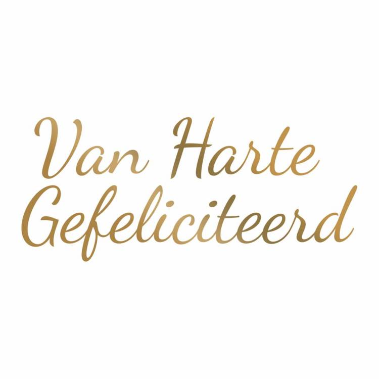 Hotfoil Stamp - Van Harte Gefeliciteerd 113MM x 49MM Hotfoil Stamp - Van Harte Gefeliciteerd 113MM x 49MM