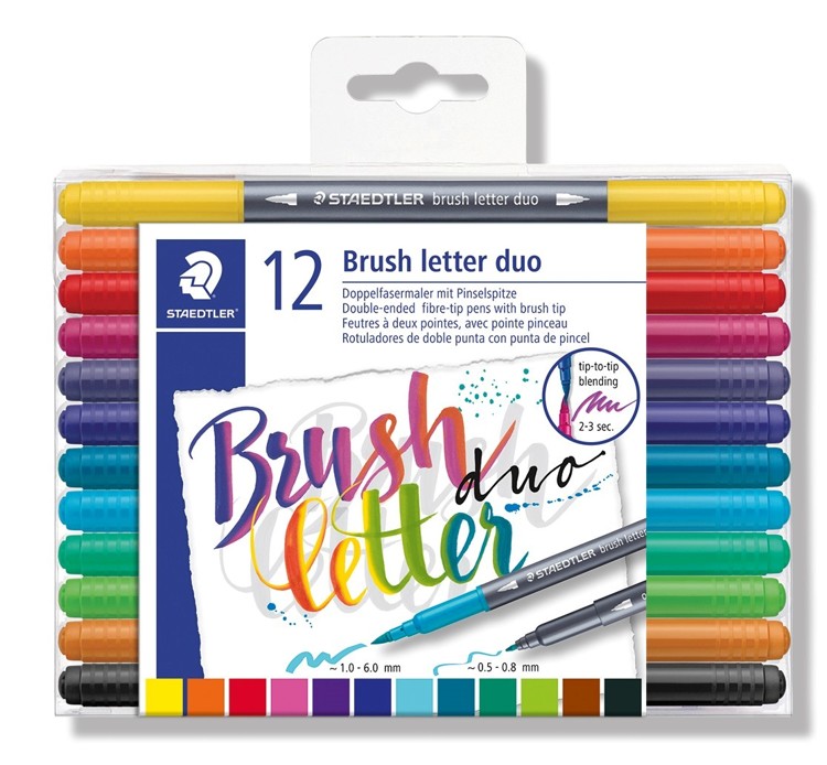 Brush letter duo penseel lettering pen - set 12 Brush letter duo penseel lettering pen - set 12