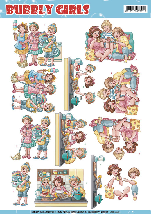 Around the House - Bubbly Girls 3D-Knipvel Yvonne Creations Around the House - Bubbly Girls 3D-Knipvel Yvonne Creations