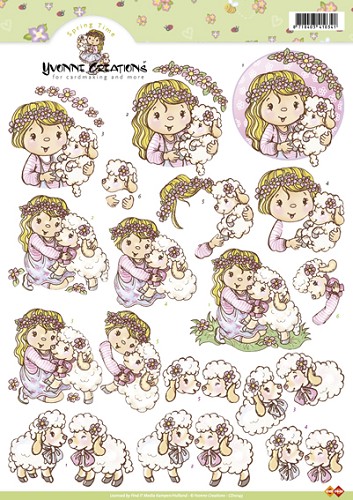 Sheep Hugs 3D-Knipvel Yvonne Creations Sheep Hugs 3D-Knipvel Yvonne Creations