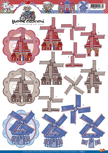 Holland Huisjes & Molens 3D-Knipvel Yvonne Creations Holland Huisjes & Molens 3D-Knipvel Yvonne Creations