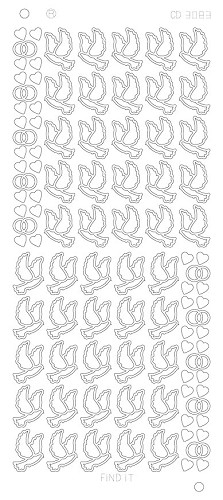 Wedding doves Platinum - Zilver
