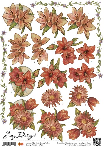 Vintage Bloemen 3D-Knipvel Amy Design Vintage Bloemen 3D-Knipvel Amy Design