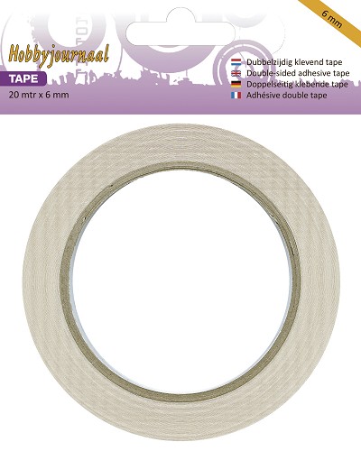 Hobbyjournaal - Dubbelzijdig tape - 6 mm