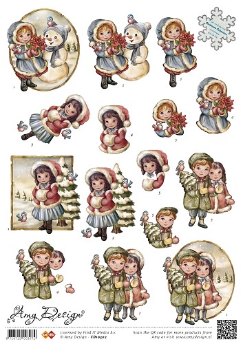 Christmas Girls 3D-Knipvel Amy Design Christmas Girls 3D-Knipvel Amy Design
