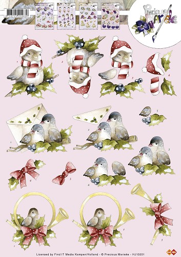 Kerstvogeltjes 3D-Knipvel Precious Marieke Kerstvogeltjes 3D-Knipvel Precious Marieke
