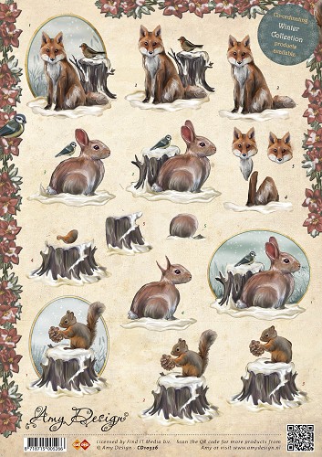 Winterdieren 3D-Knipvel Amy Design Winterdieren 3D-Knipvel Amy Design