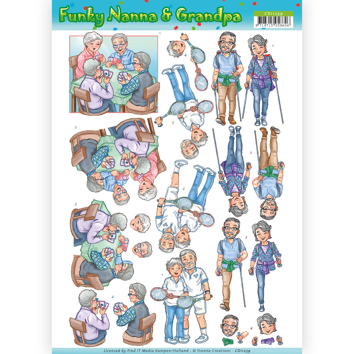 Sporting Together - Funky Nanna and Grandpa 3D-Knipvel Yvonne Creations Sporting Together - Funky Nanna and Grandpa 3D-Knipvel Yvonne Creations