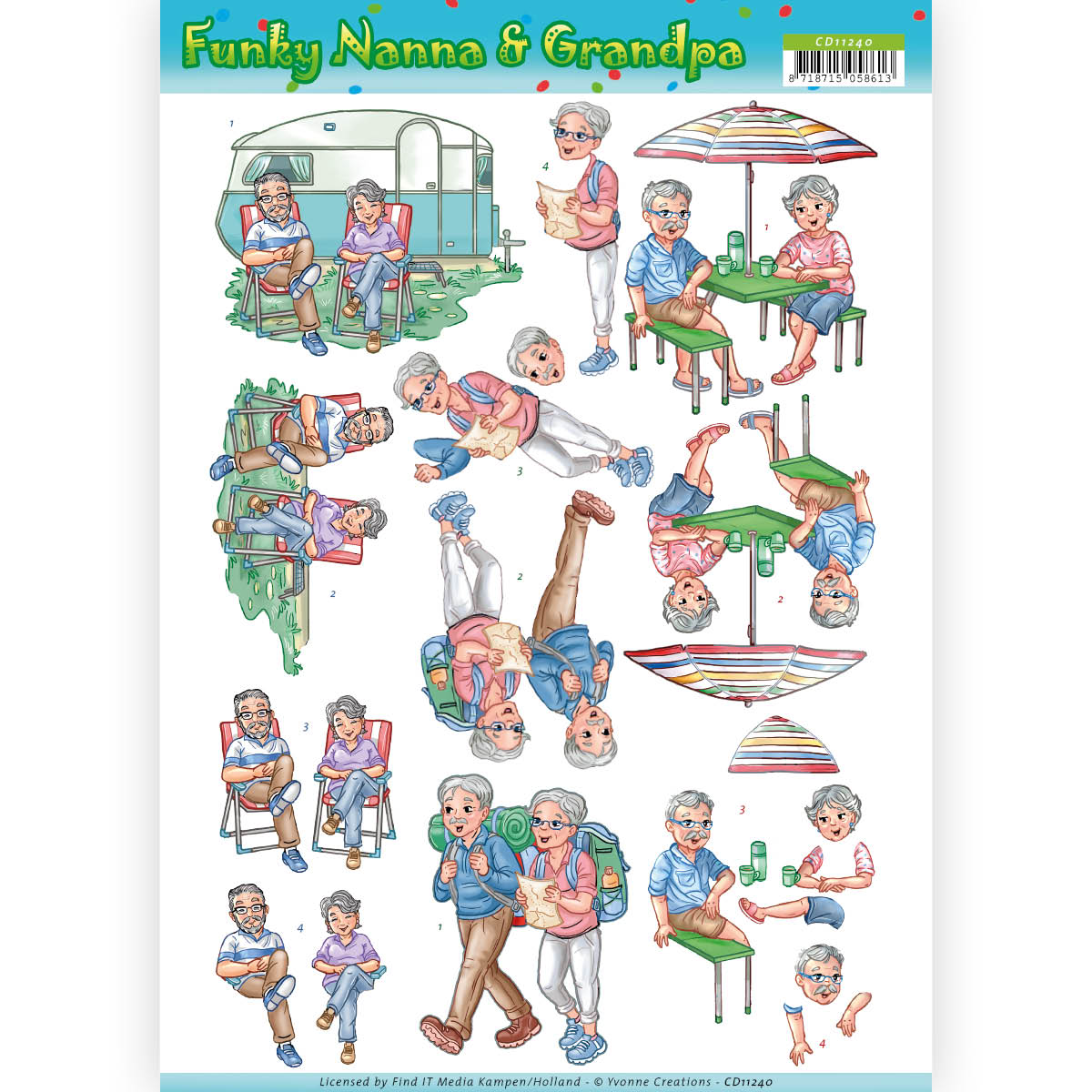 Vacation - Funky Nanna and Grandpa 3D-Knipvel Yvonne Creations Vacation - Funky Nanna and Grandpa 3D-Knipvel Yvonne Creations