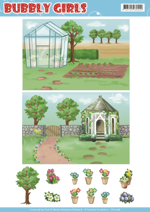 Background Sheets - Yvonne Creations - Bubbly Girls - Gardening