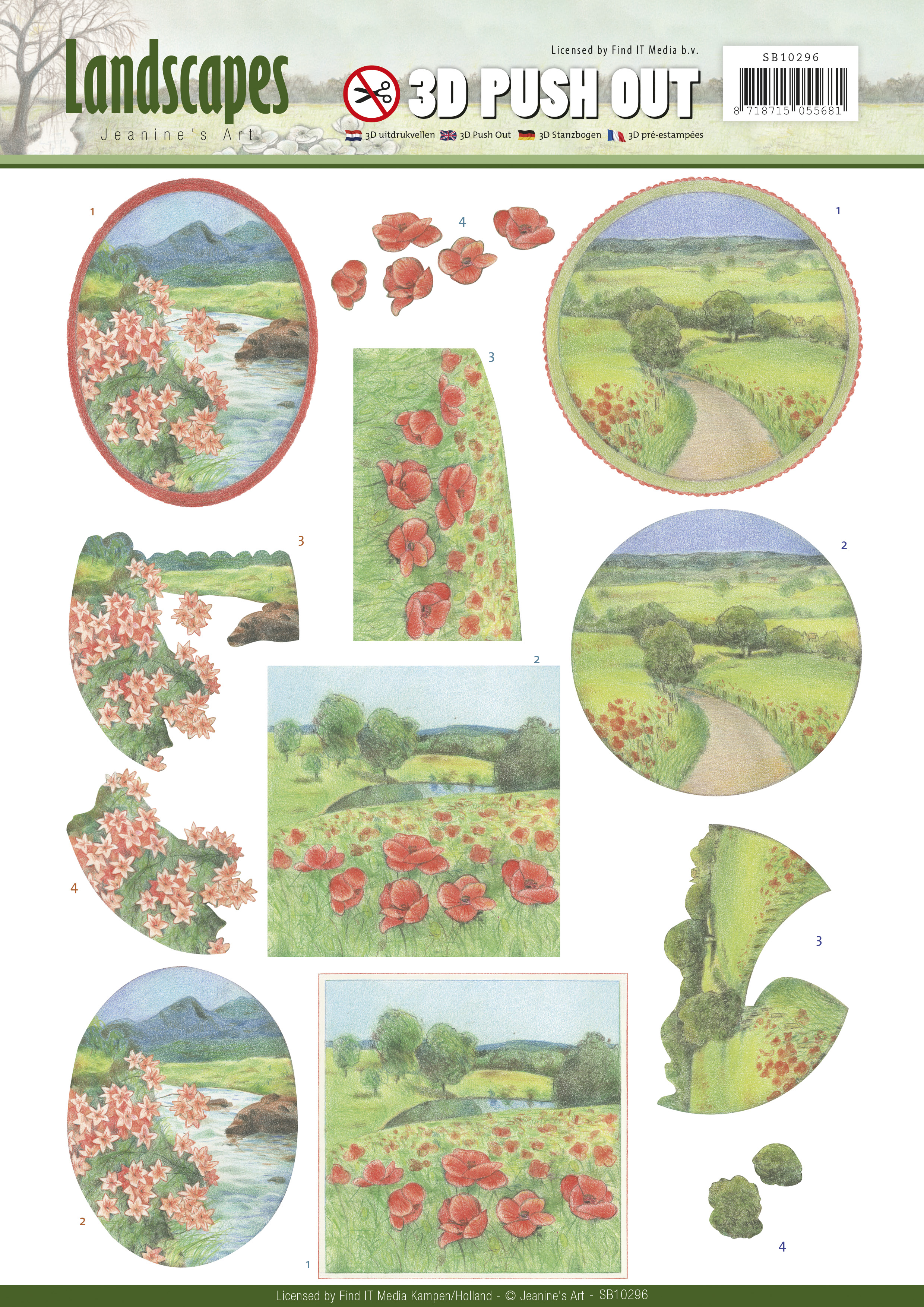 Summer - Landscapes 3D-Push-Out Jeanine's Art Summer - Landscapes 3D-Push-Out Jeanine's Art