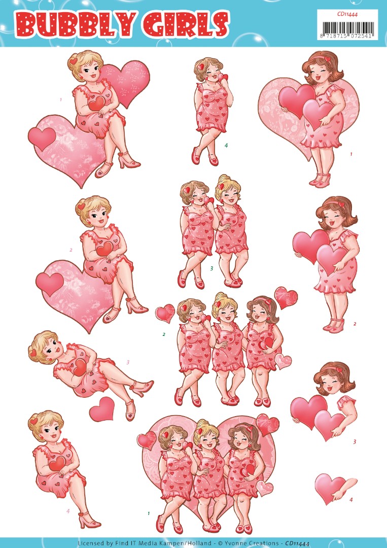 Voor jou Bubbly Girls 3D-Knipvel van Yvonne Creations Voor jou Bubbly Girls 3D-Knipvel van Yvonne Creations