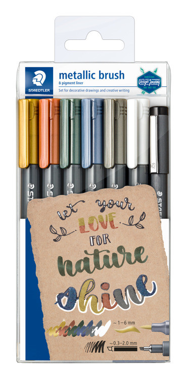 Metallic Brush Set 5 pcs - 1 White - 1 pigment liner Metallic Brush Set 5 pcs - 1 White - 1 pigment liner