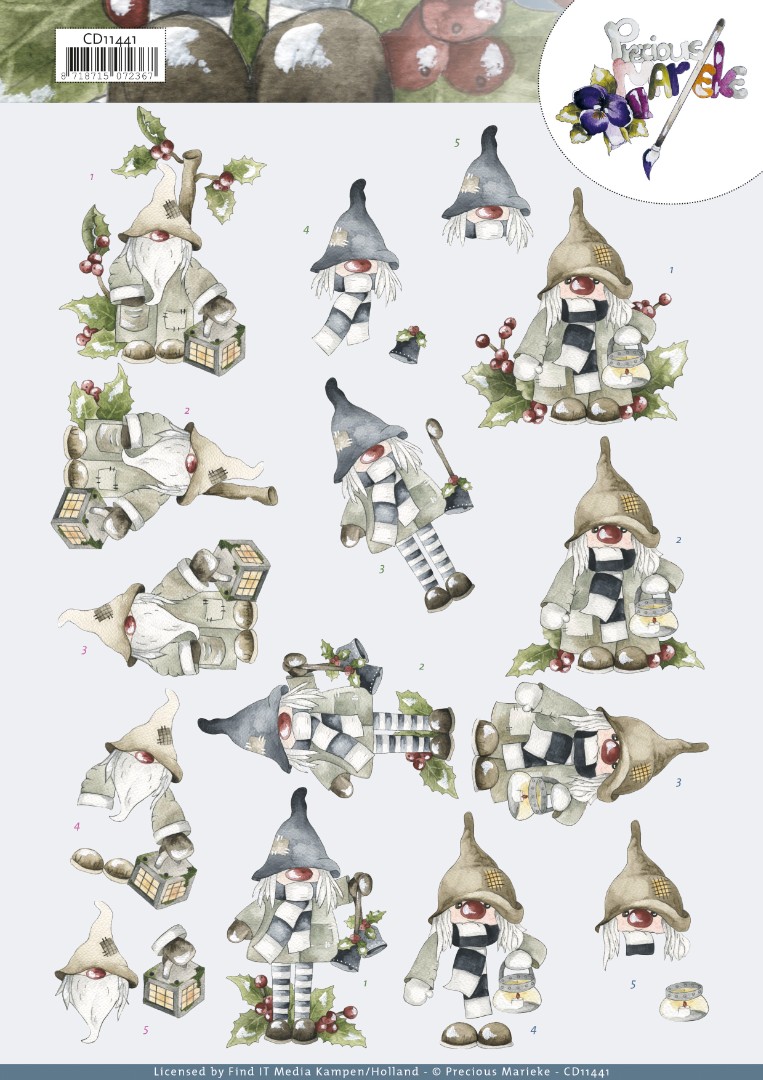 3D Cutting Sheets - Precious Marieke - Christmas Gnomes 3D Cutting Sheets - Precious Marieke - Christmas Gnomes