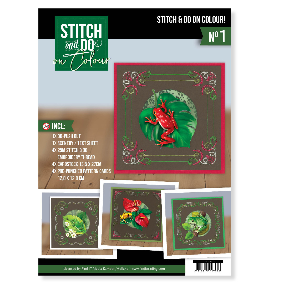 Nr. 001 Stitch and Do On Colour - Amy Design - Friendly Frogs Nr. 001 Stitch and Do On Colour - Amy Design - Friendly Frogs