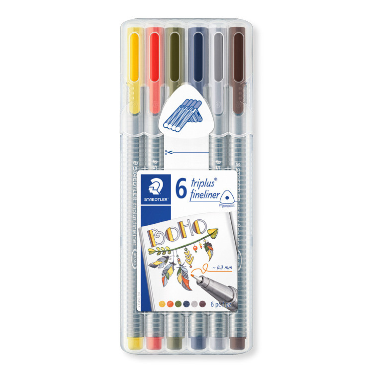 triplus fineliner - Box 6 st boho colours triplus fineliner - Box 6 st boho colours